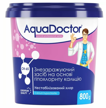 Дезінфектант на основі гіпохлориту кальцію Aquadoctor CH-65 0.8 кг 29514 фото